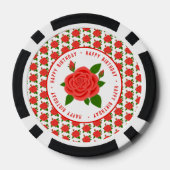 Red Rose Poker Chips voor verjaardagen (Achterkant)