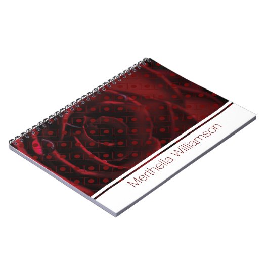 Red Rose Polka Dot Custom Notebook Journal (Côté gauche)