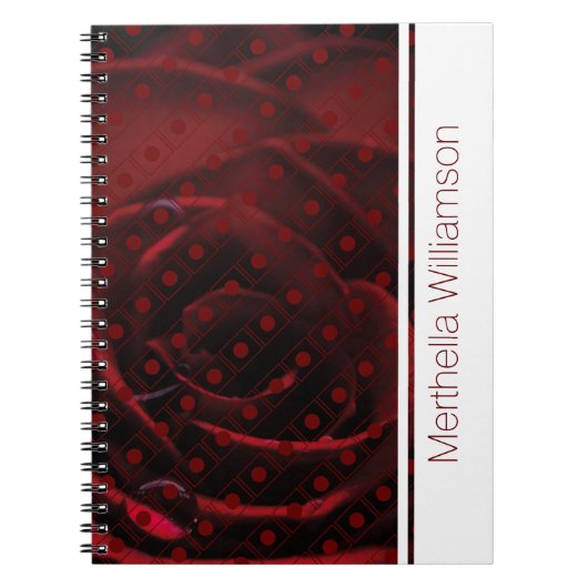 Red Rose Polka Dot Custom Notebook Journal (Devant)