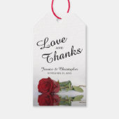 Red Rose Reflecties Liefde & Bedankt Bruiloft Cadeaulabel (Voorkant)