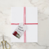 Red Rose Reflecties Liefde & Bedankt Bruiloft Cadeaulabel (Met Touw)