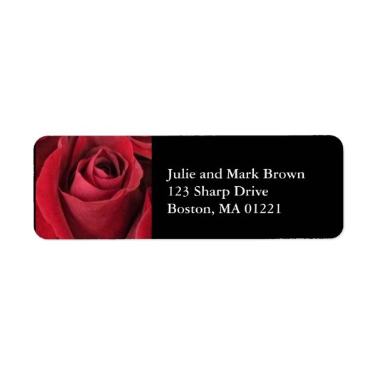 Red Rose Return-adreslabel Etiket (Voorkant)