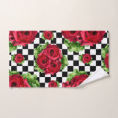 Red Rose Rockabilly Check Bad Handdoek (Handdoek)