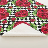 Red Rose Rockabilly Check Sherpa Deken (3/4)