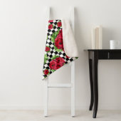 Red Rose Rockabilly Check Sherpa Deken (In situ)