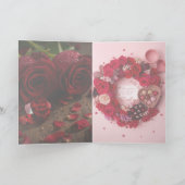  Red Rose Romantic Valentine Love Greeting Card Kaart (Binnen)