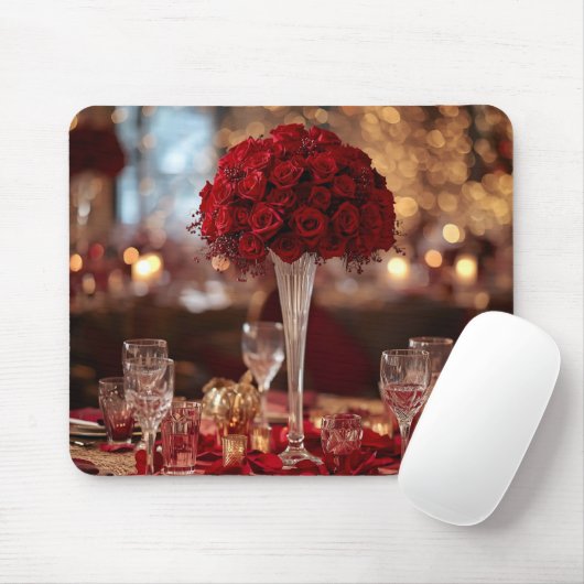Red Rose Romantic Valentine Office Desk Mouse Pad Muismat (Met muis)