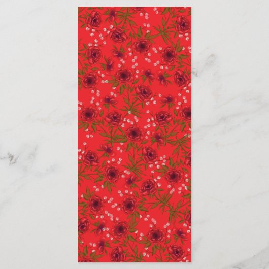 Red Rose Romantic Wedding Menus (Dos)