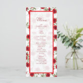Red Rose Romantic Wedding Menus (Debout devant)