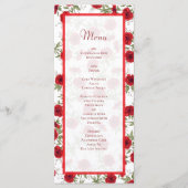 Red Rose Romantic Wedding Menus (Devant)