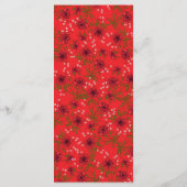 Red Rose Romantic Wedding Menus Menu (Achterkant)