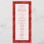 Red Rose Romantic Wedding Programs Menu (Achterkant)