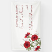Red Rose Romantic Wedding Spandoek (Verticaal)