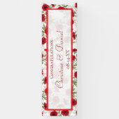 Red Rose Romantic Wedding Spandoek (Verticaal)