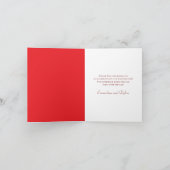 Red Rose Romantic Wedding Thank You Cards (Binnen)