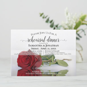 Red Rose Romantische Chique Huwelijksrepetitie & d Kaart
