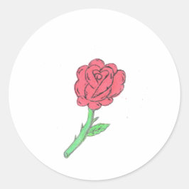 Red Rose Ronde Sticker