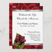 Red Rose rouwt om begrafenis Kaart (Voorkant / Achterkant)