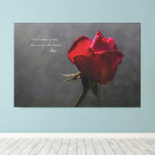 Red Rose, Rumi citaat, ~ 60" x 40" - EXTRA GROOT Canvas Afdruk (Insitu (Houten vloer))
