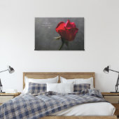 Red Rose, Rumi quote, 36" x 24" - GROOT Canvas Afdruk (Insitu (Slaapkamer))