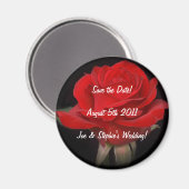 Red Rose Save the Date Magnet Magneet (Voorkant / Achterkant)