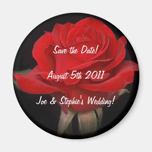 Red Rose Save the Date Magnet Magneet (Voorkant)