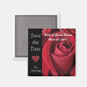 Red Rose Save The Date Magnet Magneet (Voorkant / Achterkant)