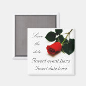 Red Rose Save the date Magnet Sjabloon Magneet (Voorkant / Achterkant)