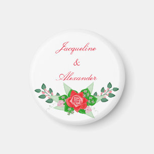 Red Rose Simple Wedding Theme Party Favor Magnet Magneet