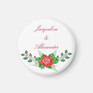 Red Rose Simple Wedding Theme Party Favor Magnet Magneet