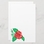 Red Rose Stationery Briefpapier (Voorkant / Achterkant)