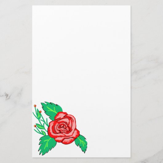 Red Rose Stationery Briefpapier (Voorkant)