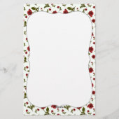 Red Rose & Stem - Floral Photography Pattern Briefpapier (Achterkant)