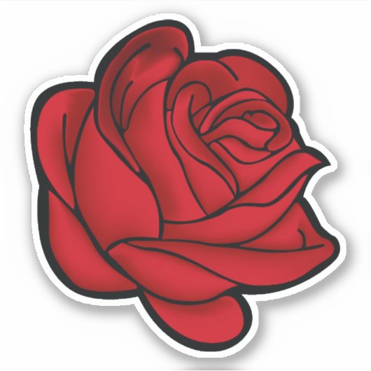 Red Rose. Sticker (Voorkant)