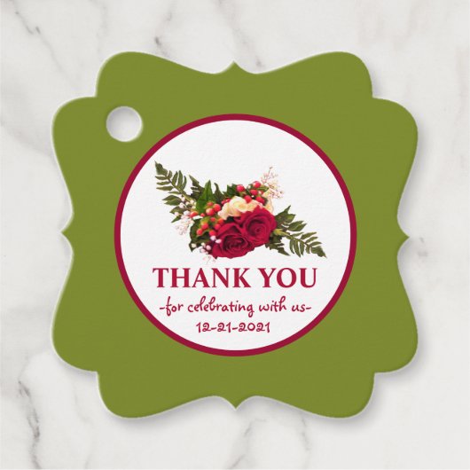 Red Rose Swagger Bedankjes Labels (Voorkant)