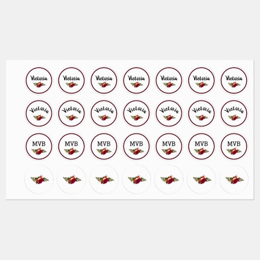 Red Rose Swagger Labels (Vel)