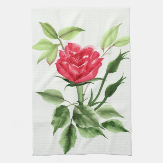 Red Rose Theedoek (Verticaal)