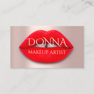 Red Rose tilt QR Code Logo Makeup Artist Visitekaartje