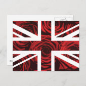 Red Rose Union Jack British (UK) Flag Briefkaart (Voorkant / Achterkant)
