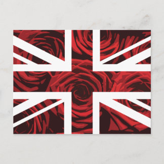 Red Rose Union Jack British (UK) Flag Briefkaart