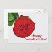 Red Rose Valentijnsdag Briefkaart (Voorkant / Achterkant)