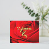 Red Rose Valentines Party Postcard Briefkaart (Staand voorkant)