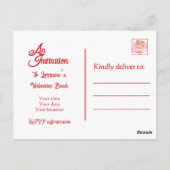 Red Rose Valentines Party Postcard Briefkaart (Achterkant)