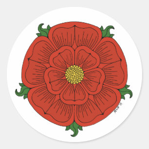 Red Rose van Lancaster Ronde Sticker