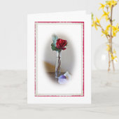 Red Rose Verjaardag Kaart (Gele Bloem)