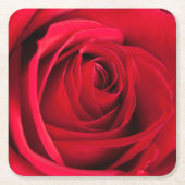 Red Rose Vierkante Kartonnen Onderzetter (Voorkant)
