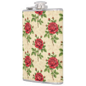 Red rose vintage pattern heupfles (Links)