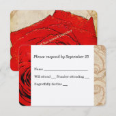 Red Rose Vintage Wedding RSVP (Devant / Derrière)