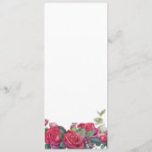 Red Rose Watercolor Wedding Menu (Achterkant)