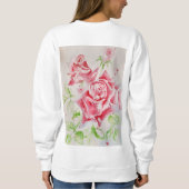 Red Rose Waterverf Bloemen Bloemen Bloemen Schilde Trui (Achterkant)